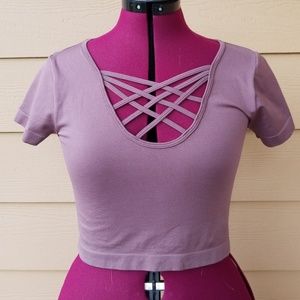NWOT muted purple crop top